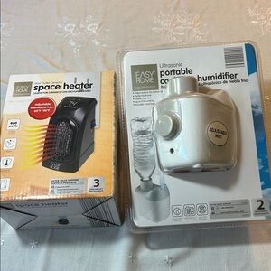 BUNDLE OF 2 Easy Home Space Heater and cool mist Humidifier    NEW!!